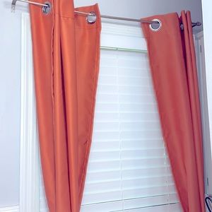 Coral half curtains